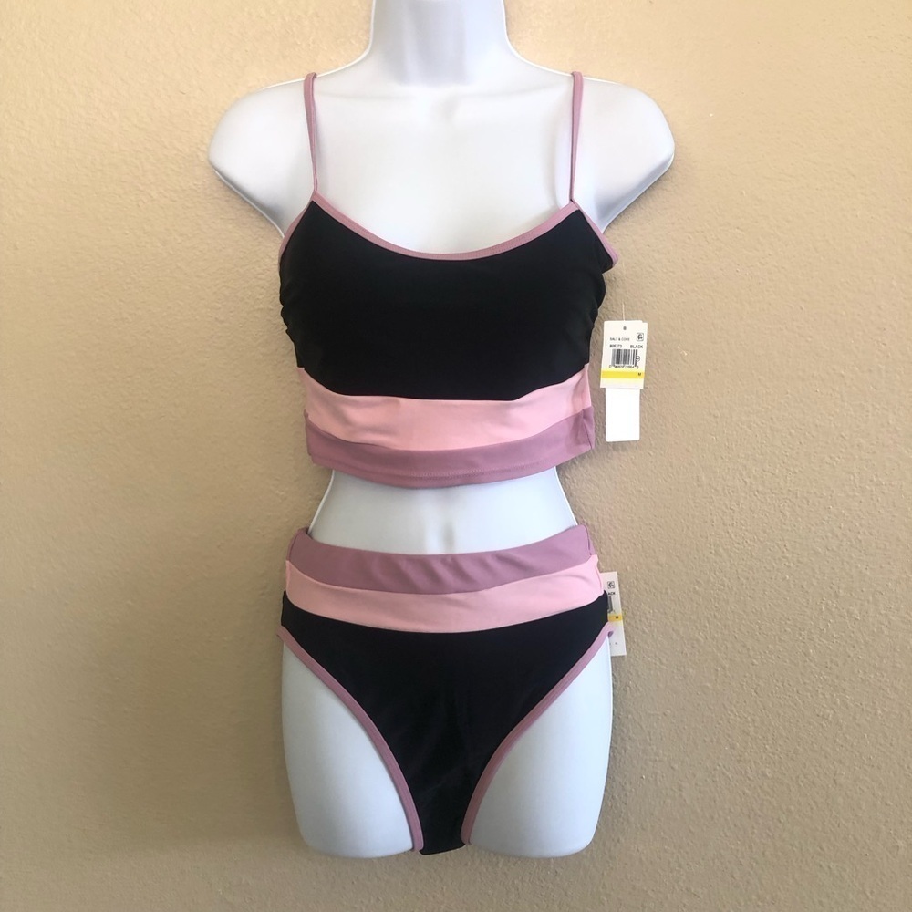 Salt +Cove Colorblock Longline Bikini Set Size M